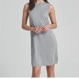 Naadam Silk & Cashmere Blend Mini Shift Dress in Cement